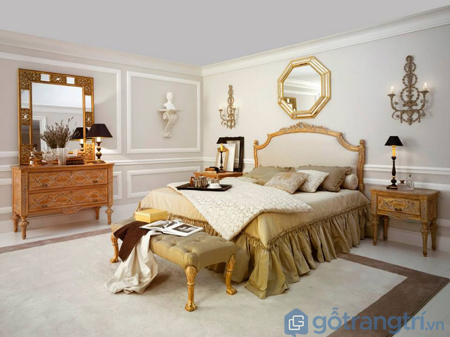 giường tân cổ điển 1m6