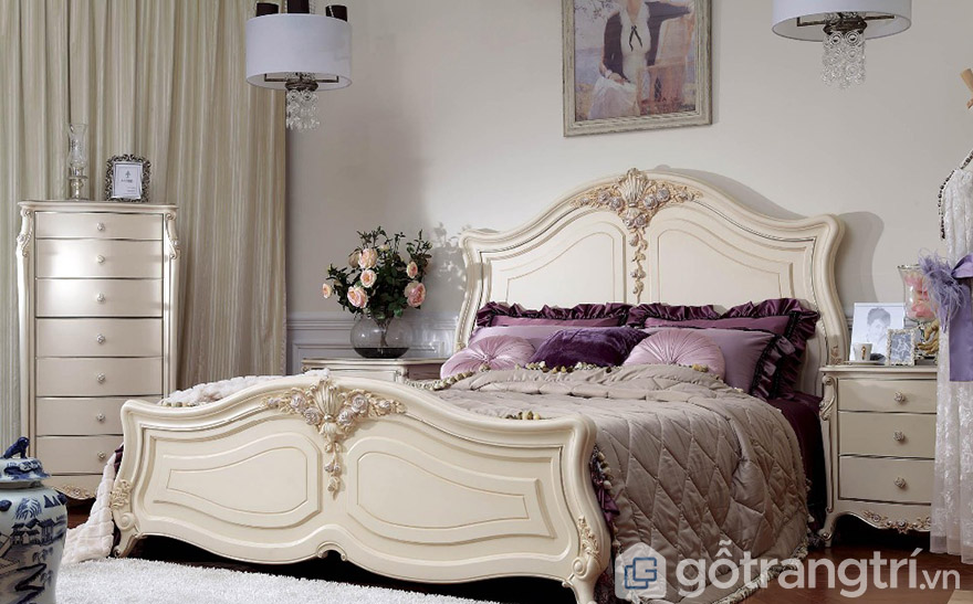 giường tân cổ điển 1m6