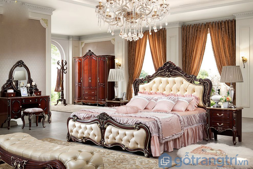 giường tân cổ điển 1m6