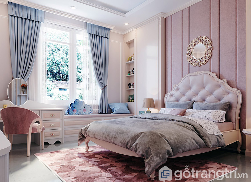 giường tân cổ điển 1m6