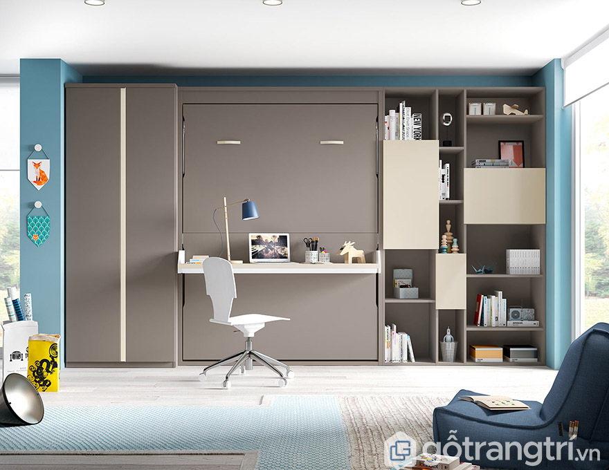 giường thông minh kết hợp bàn làm việc