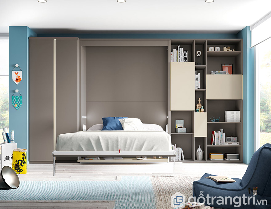 giường thông minh kết hợp bàn làm việc