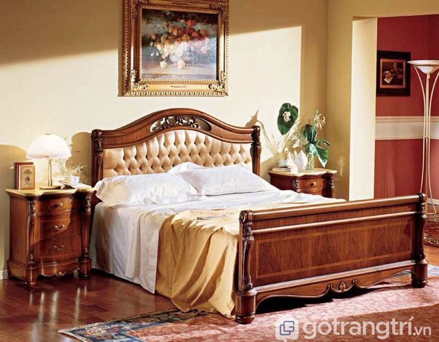 Mẫu giường hoàng gia từ gỗ đỏ thật