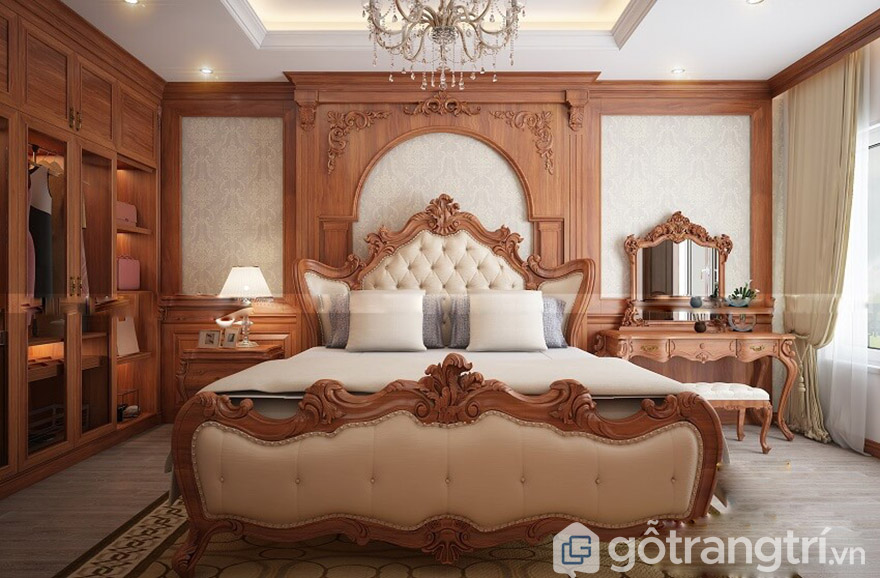 giường hoàng gia gỗ đỏ