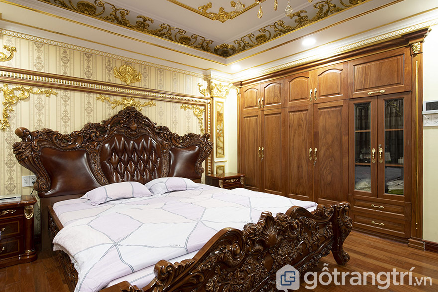 giường hoàng gia gỗ đỏ