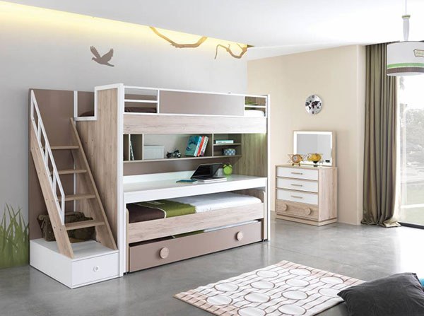 Trang trí phòng cho bé bằng giường 2 tầng thông minh