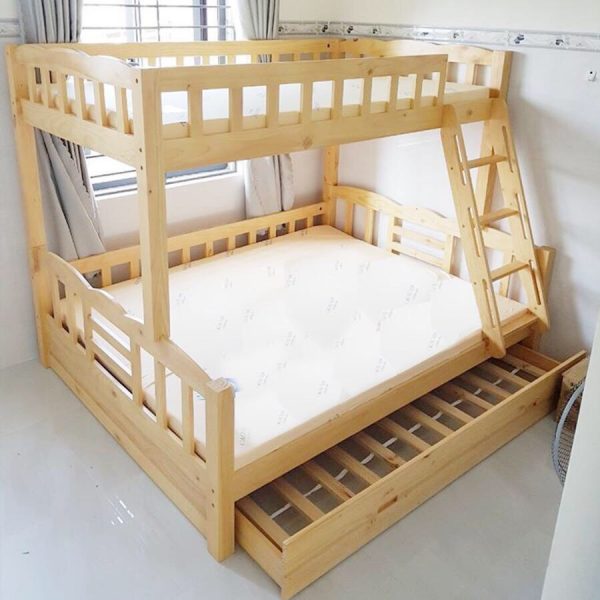 Giường tầng thông minh bằng gỗ