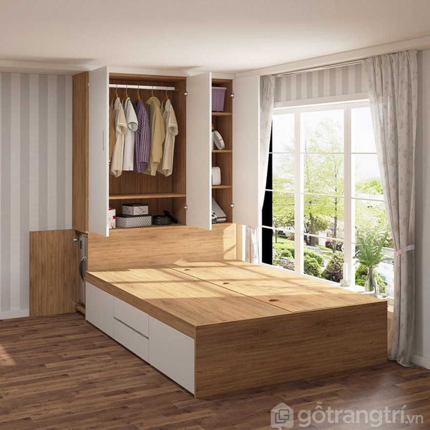 giường ngủ kết hợp tủ quần áo