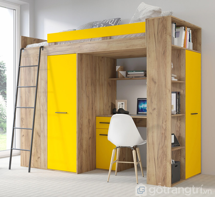 giường ngủ kết hợp tủ quần áo