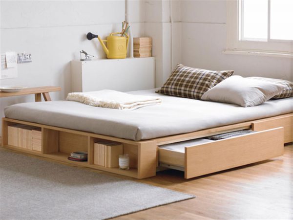 giường ngủ với các ngăn để đồ thông minh