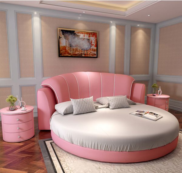 giường ngủ màu hồng 