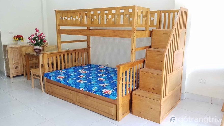 Mẫu 03: Bộ giường tầng gỗ tự nhiên cho người lớn - Ảnh: Internet