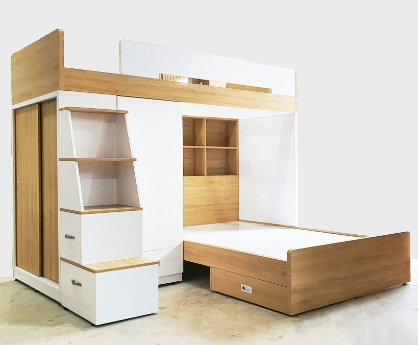 Giường tầng thông minh - giường tầng kết hợp với tủ quần áo