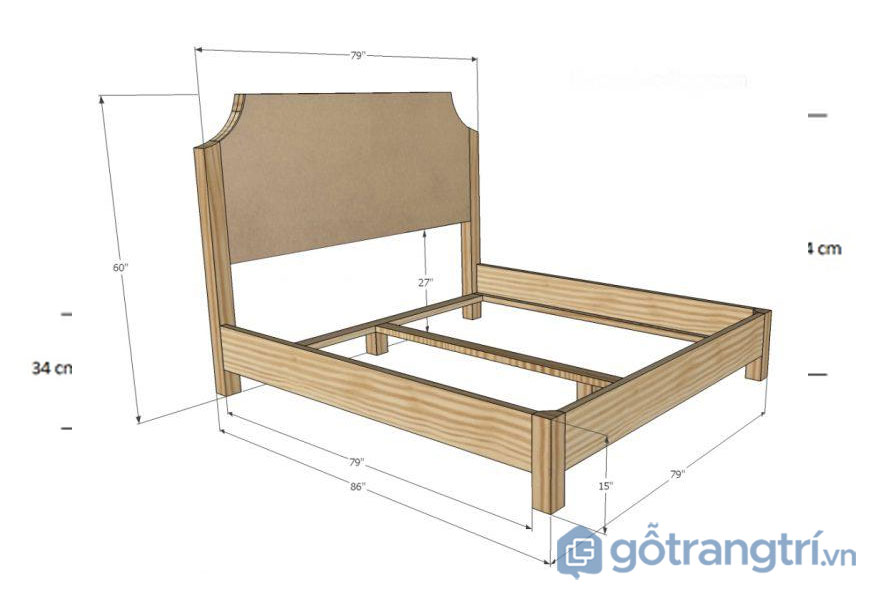 Kích thước giường ngủ theo phong thủy: Giường ngủ đôi