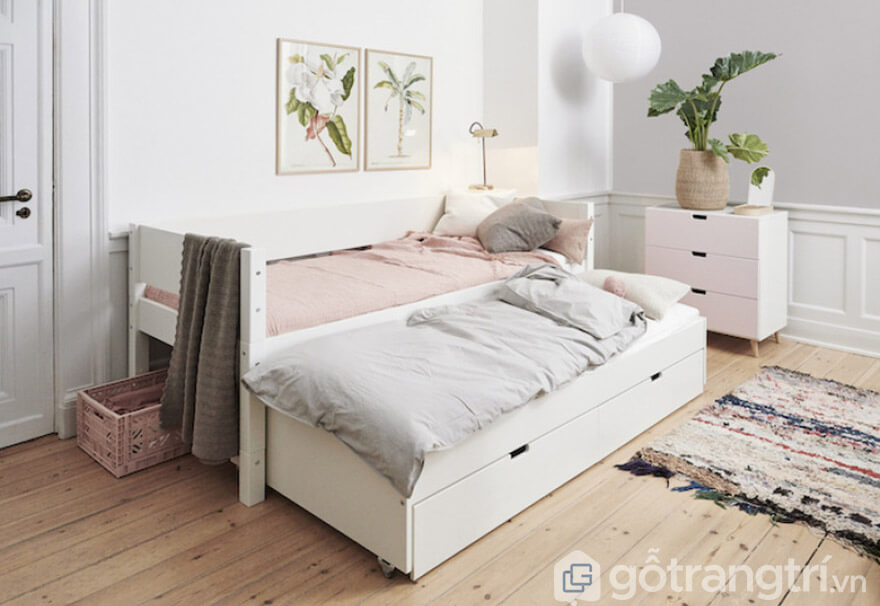 Giường tầng kéo ra gỗ công nghiệp