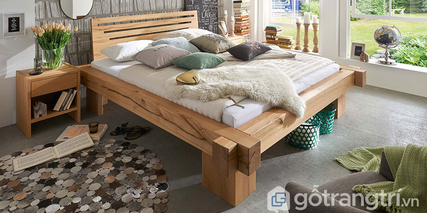 Giường gỗ MDF 1m8 Hà Nội