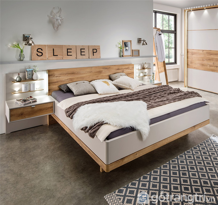 Những mẫu giường gỗ MDF 1m8 cực đẹp