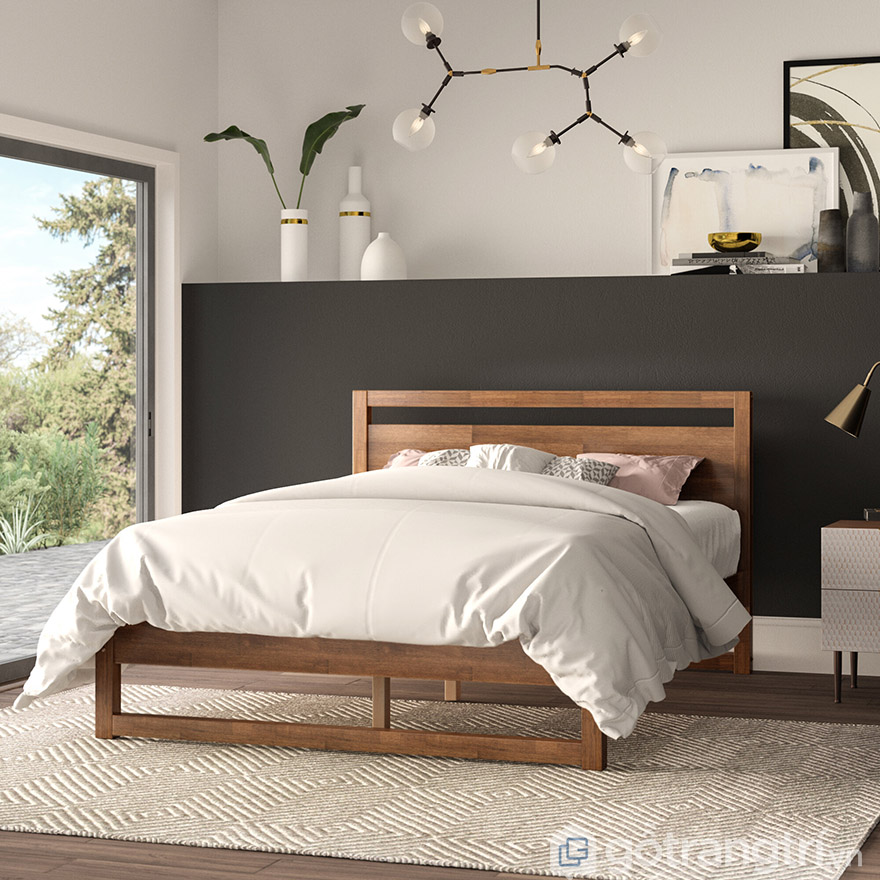 Giường gỗ MDF 1m8 phong cách hiện đại