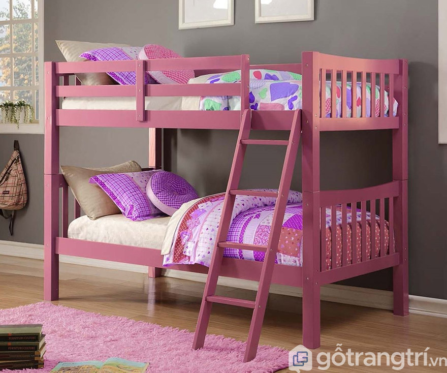 giường tầng cho bé gái màu hồng