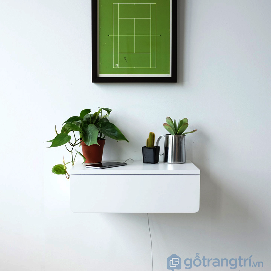 Tủ đầu giường teo tường hiện đại