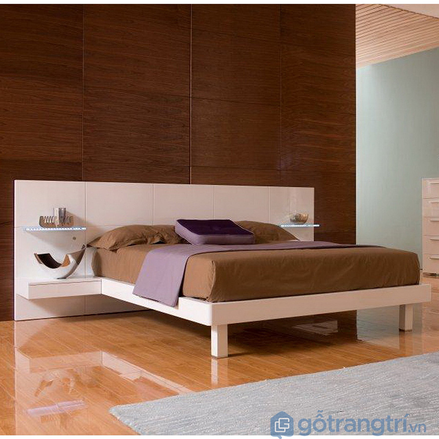 Tủ đầu giường teo tường hiện đại