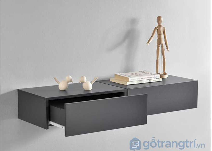 Tủ đầu giường teo tường hiện đại