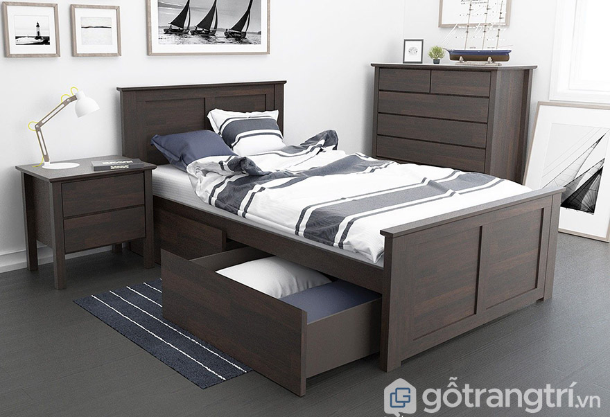 giường gỗ ép 1m2 giá rẻ