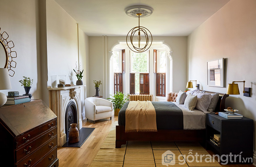 Giường ngủ tân cổ điển gá rẻ Hà Nội gỗ óc chó
