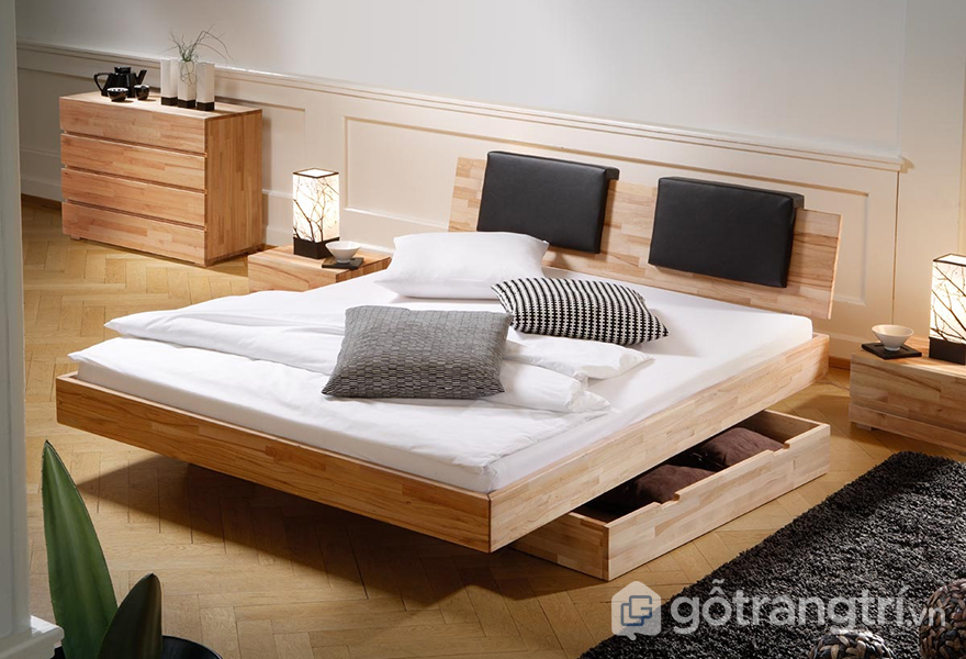 Mầu giường ngủ đẹp có ngăn kéo giúp tiết kiệm diện tích tối đa cho căn phòng