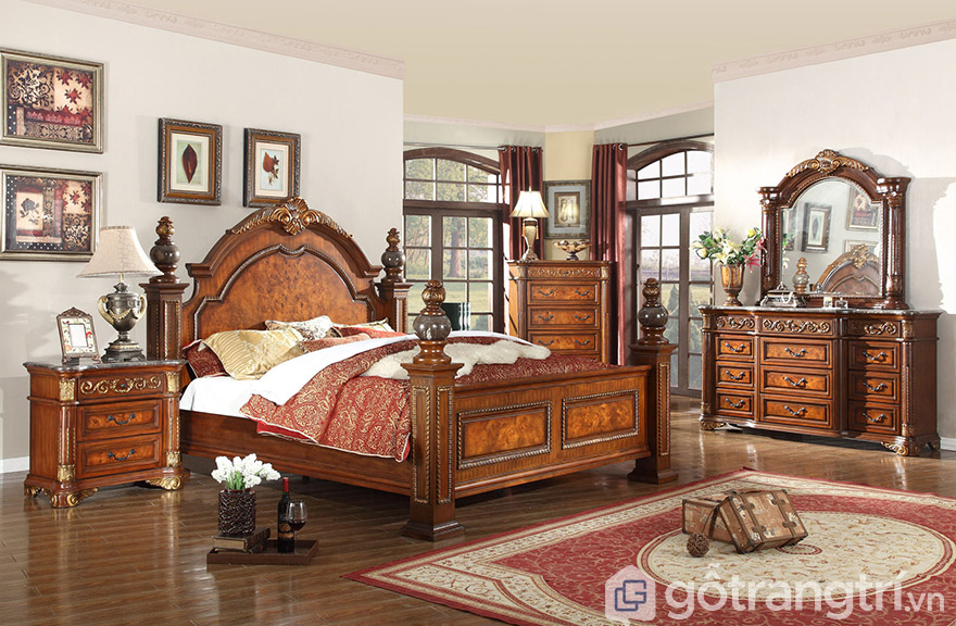 giường hoàng gia đẹp gỗ tự nhiên