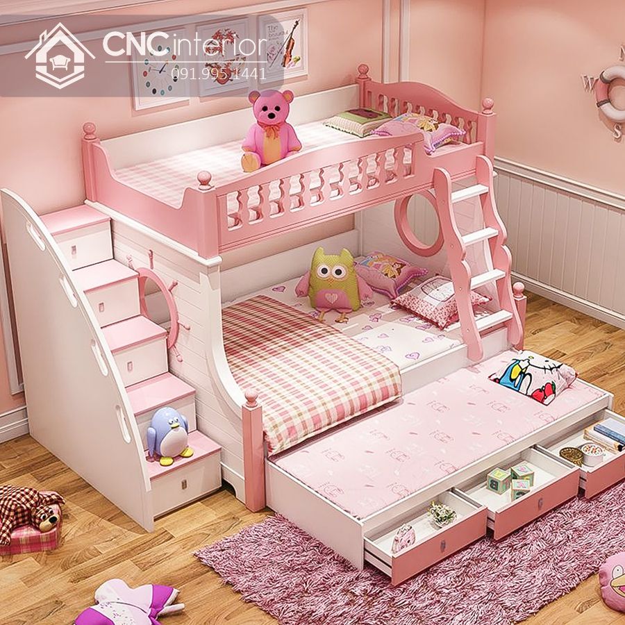 Giường ngủ 2 tầng cho bé gái 