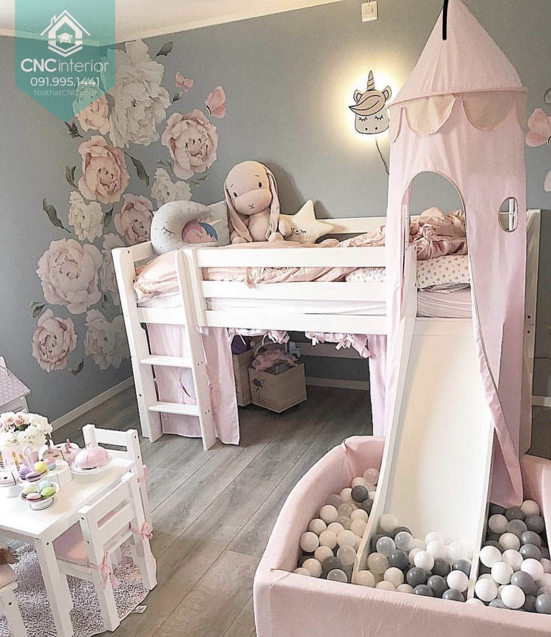 LỰA CHỌN GIƯỜNG TẦNG CÔNG CHÚA CÓ CẦU TRƯỢT ĐẸP NHƯ MƠ CHO BÉ.